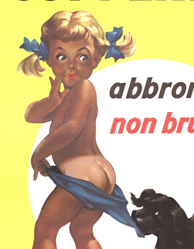 Original Coppertone suntan lotion vintage poster - Italian - Print by Joyce Ballantyne