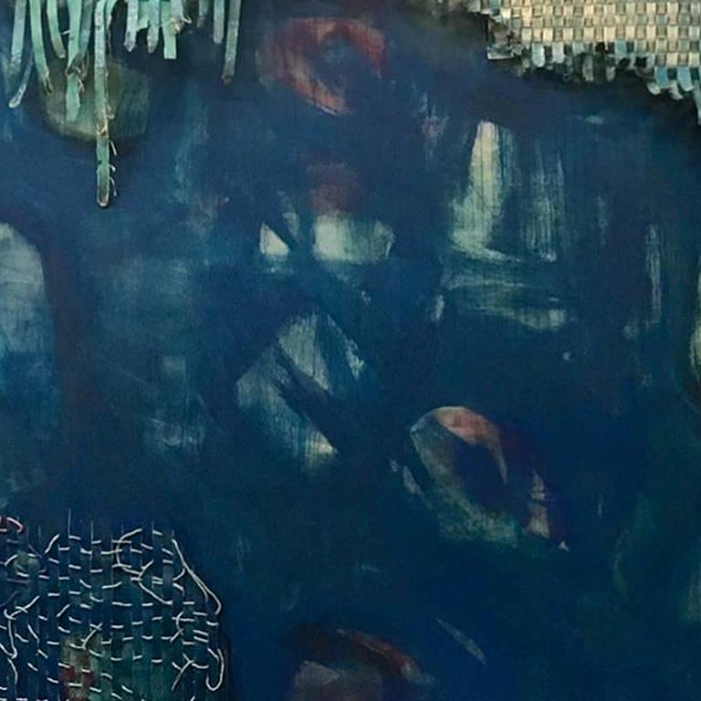 Large Mixed Media 3D Abstract Painting: 'Waterlife' 1