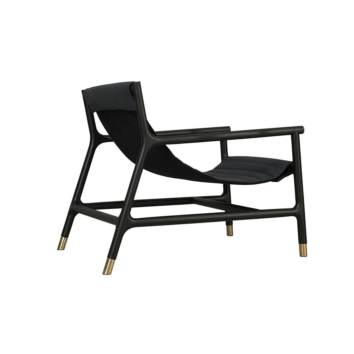 Italian Joyce Black Armchair by Libero Rutilo For Sale
