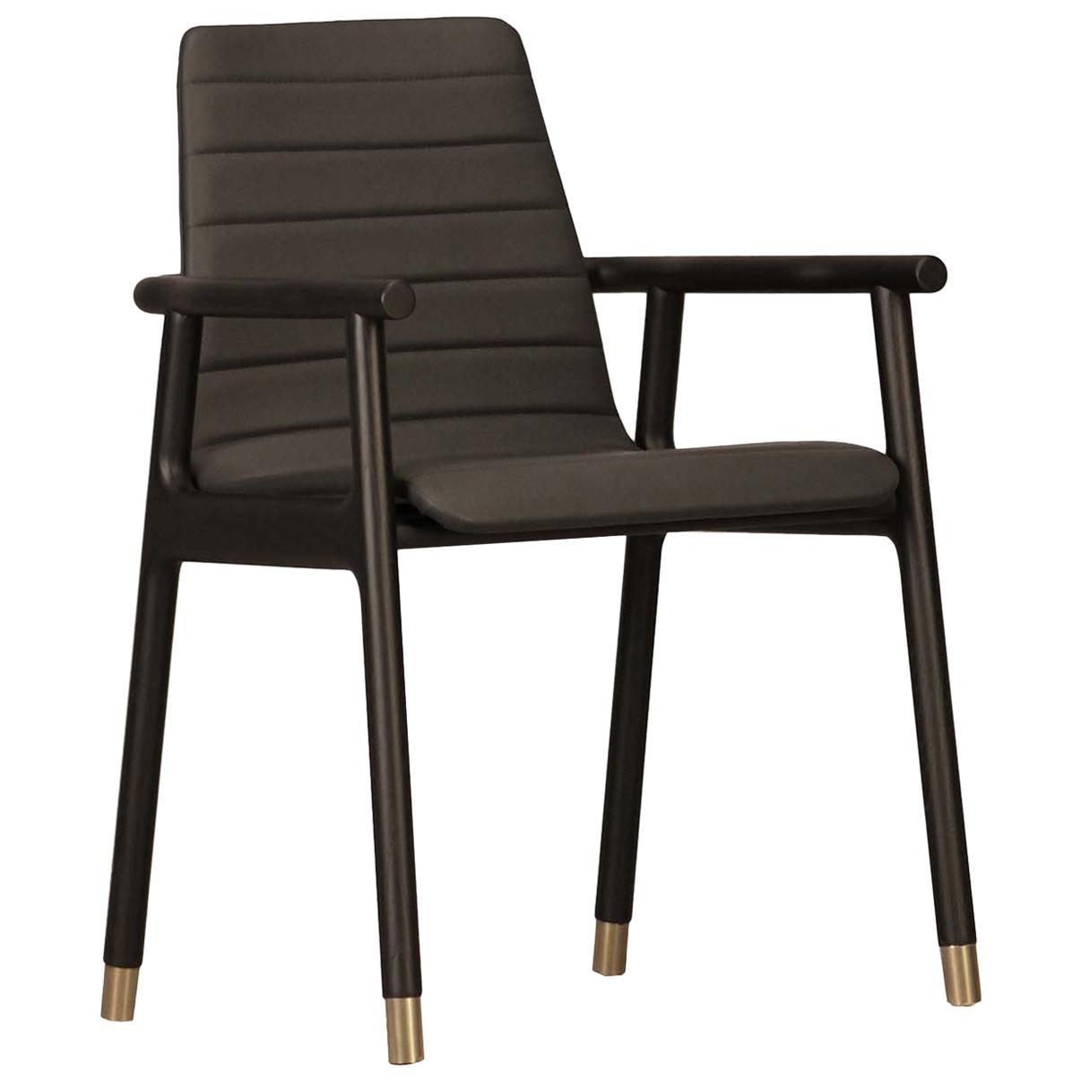 Joyce Brown Chair with Armrests For Sale