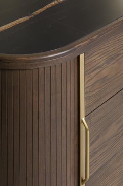 Joyce Chest of Drawers, Made of Ashwood, Brass and Marble Top