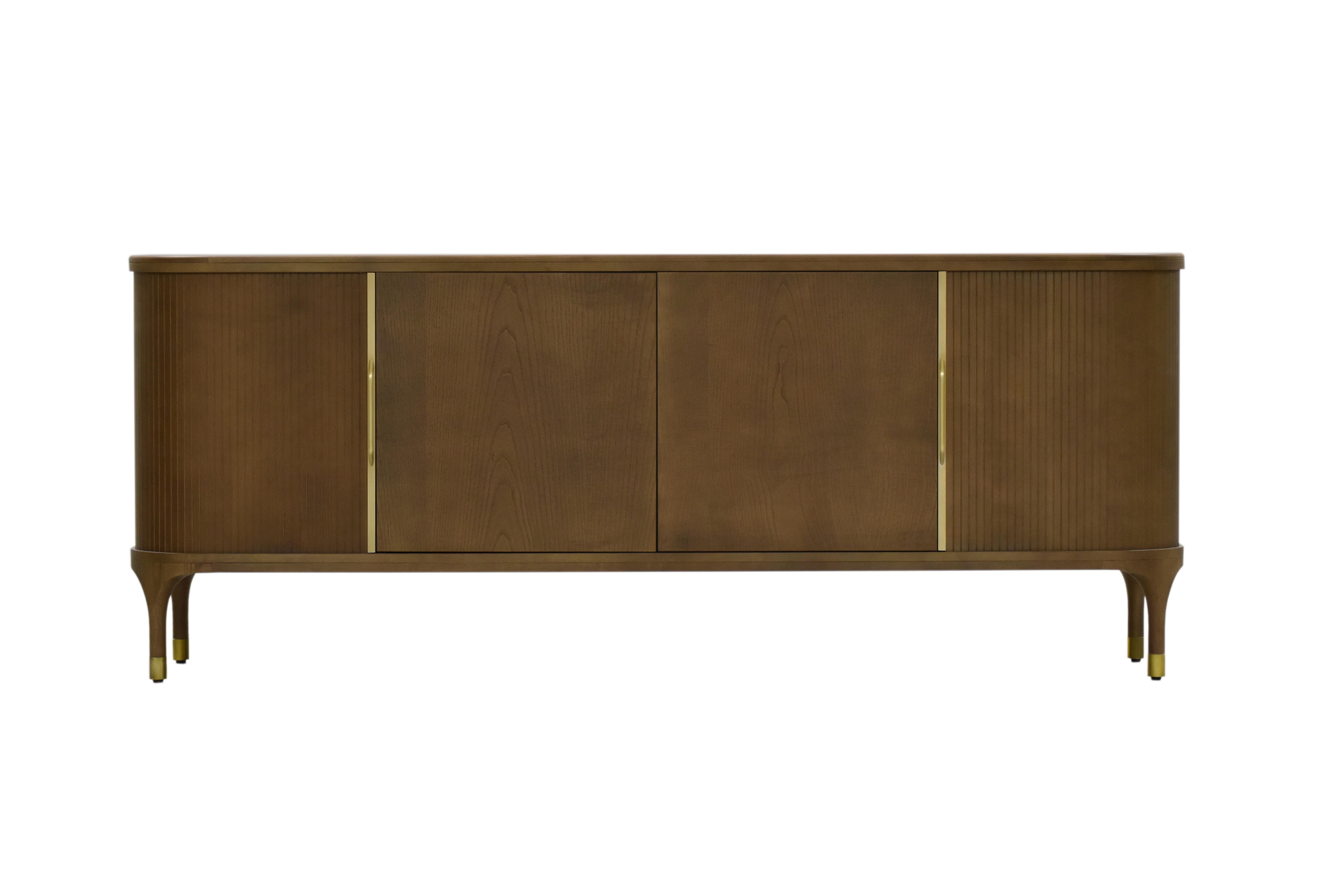 Joyce Contemporary Sideboards in Ashwood with Sliding Doors 4