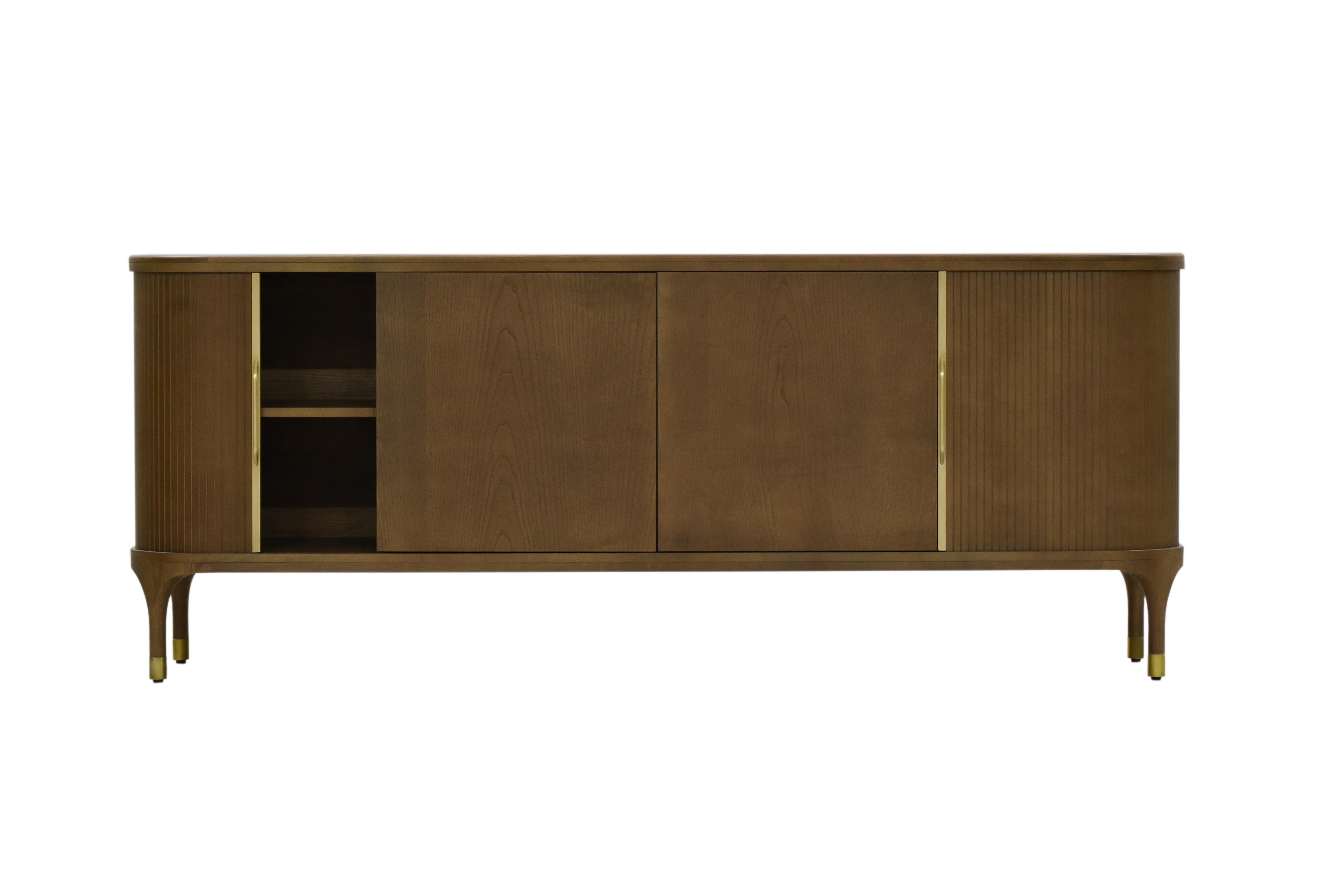 Joyce Contemporary Sideboards in Ashwood with Sliding Doors 5