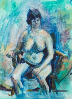 Joyce Husslett - Contemporary Acrylic, Blue Nude