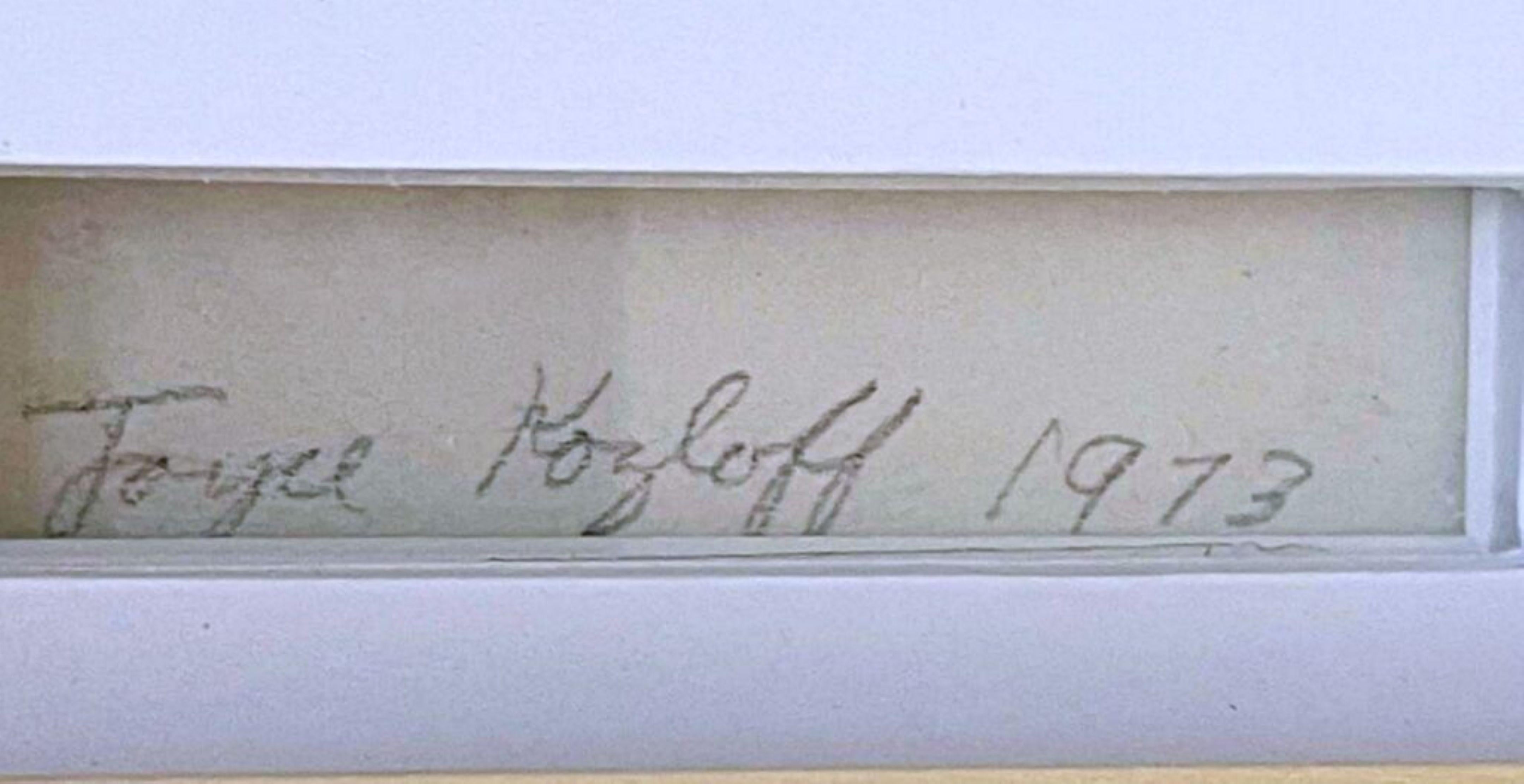 Tepoztlan II unique signed framed work on paper by renowned artist Joyce Kozloff For Sale 1