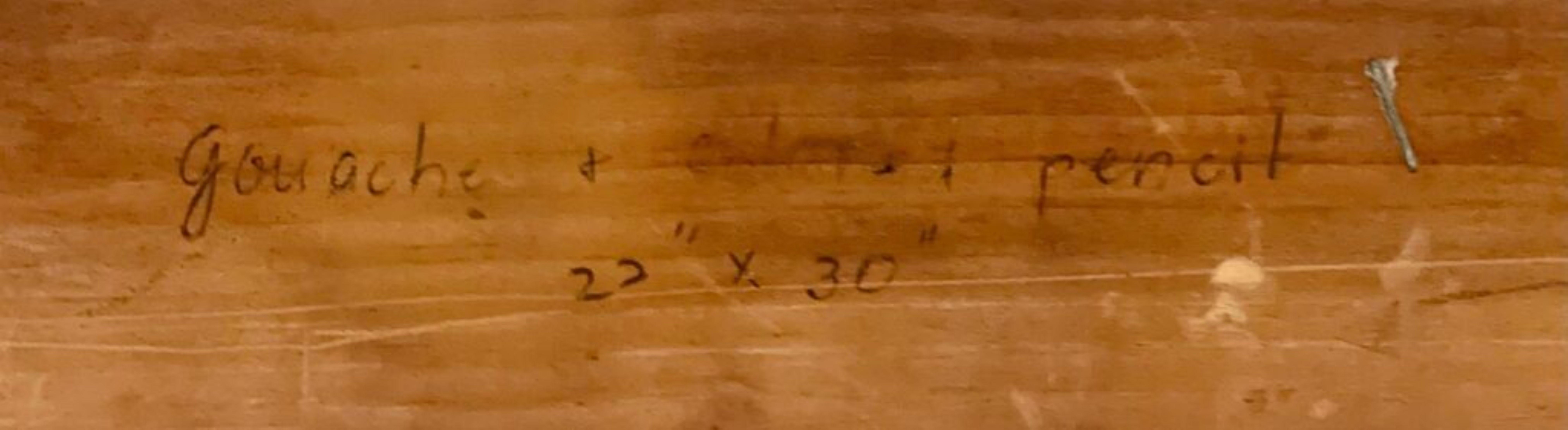 Tepoztlan II unique signed framed work on paper by renowned artist Joyce Kozloff For Sale 4