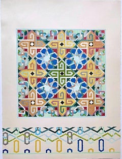 Pictures and Borders II, Color lithograph signed/n Pattern & Decoration movement