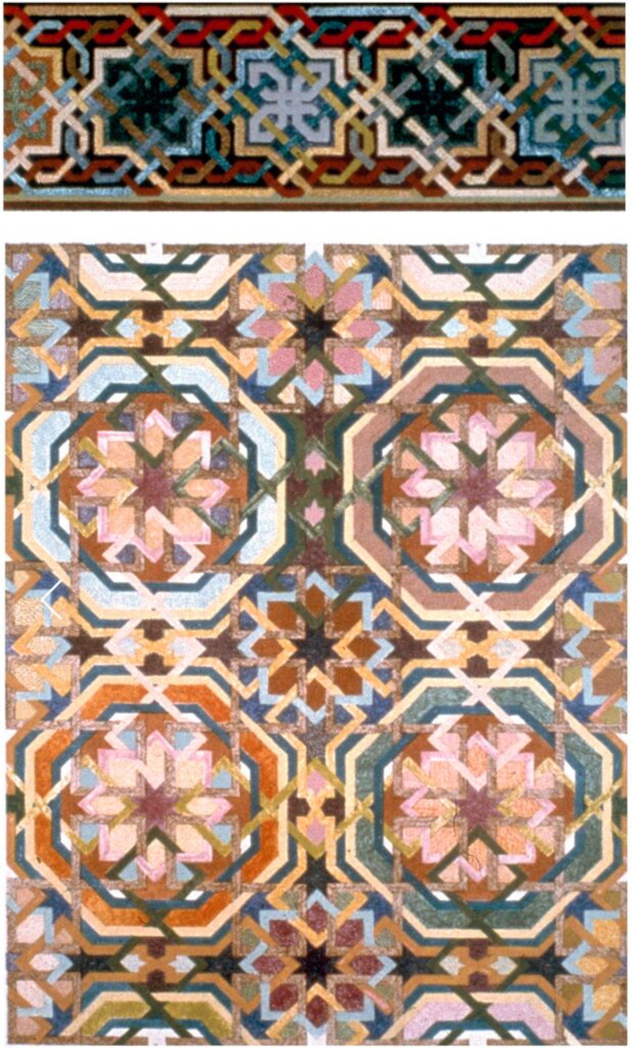 Cuadros y Bordes III Litografía firmada/N del pionero del arte de Pattern & Decoration - Print de Joyce Kozloff