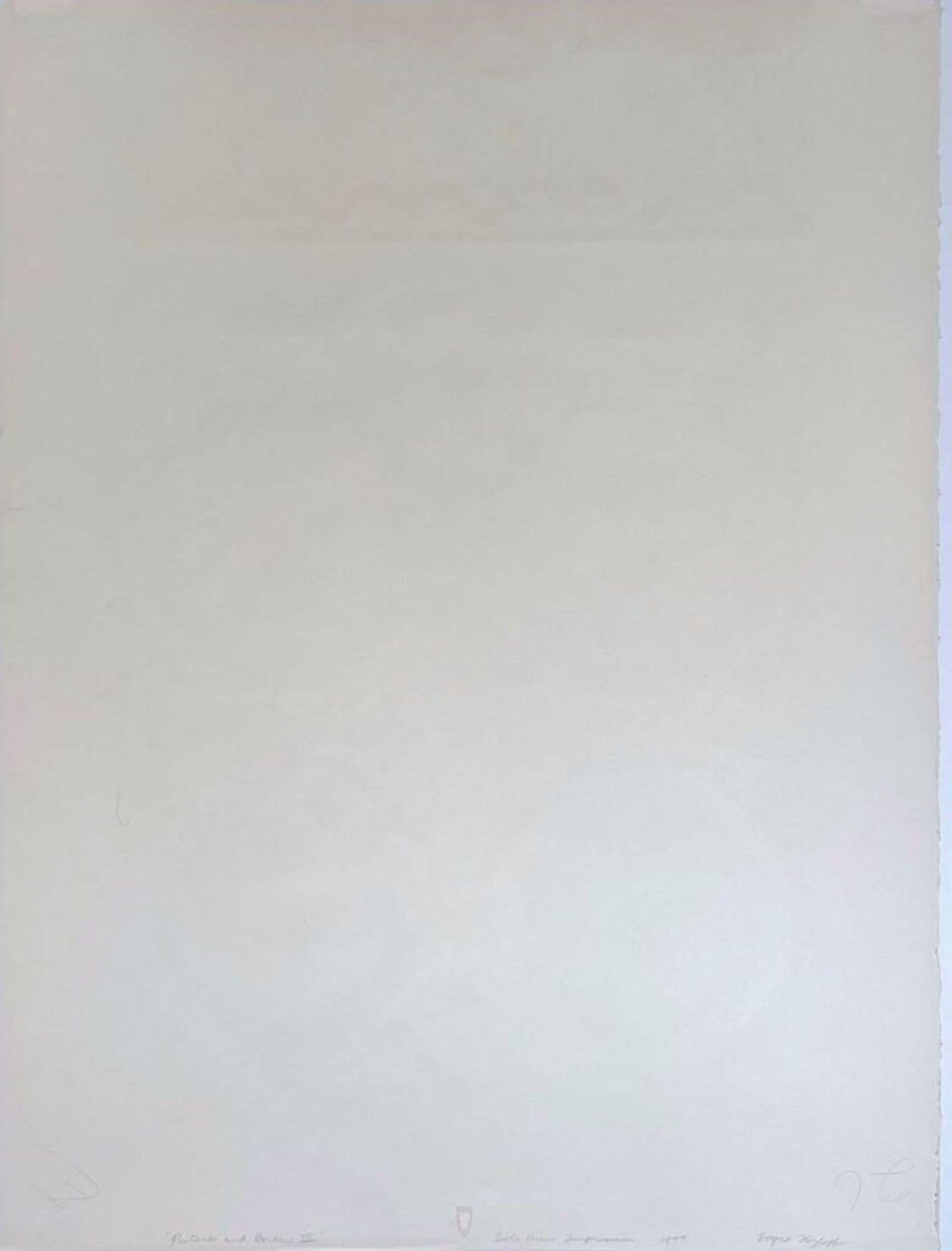 Cuadros y Bordes III Litografía firmada/N del pionero del arte de Pattern & Decoration - Abstract Print Beige de Joyce Kozloff