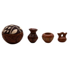 Used Joyce Leno Acoma Pueblo New Mexico Earthenware Pottery w/ Jeanette Teba Vessels