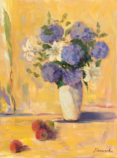 Joyce Norwood, "Afternoon Sunshine" 40x30 Floral Bouquet Oil Painting on Canvas
