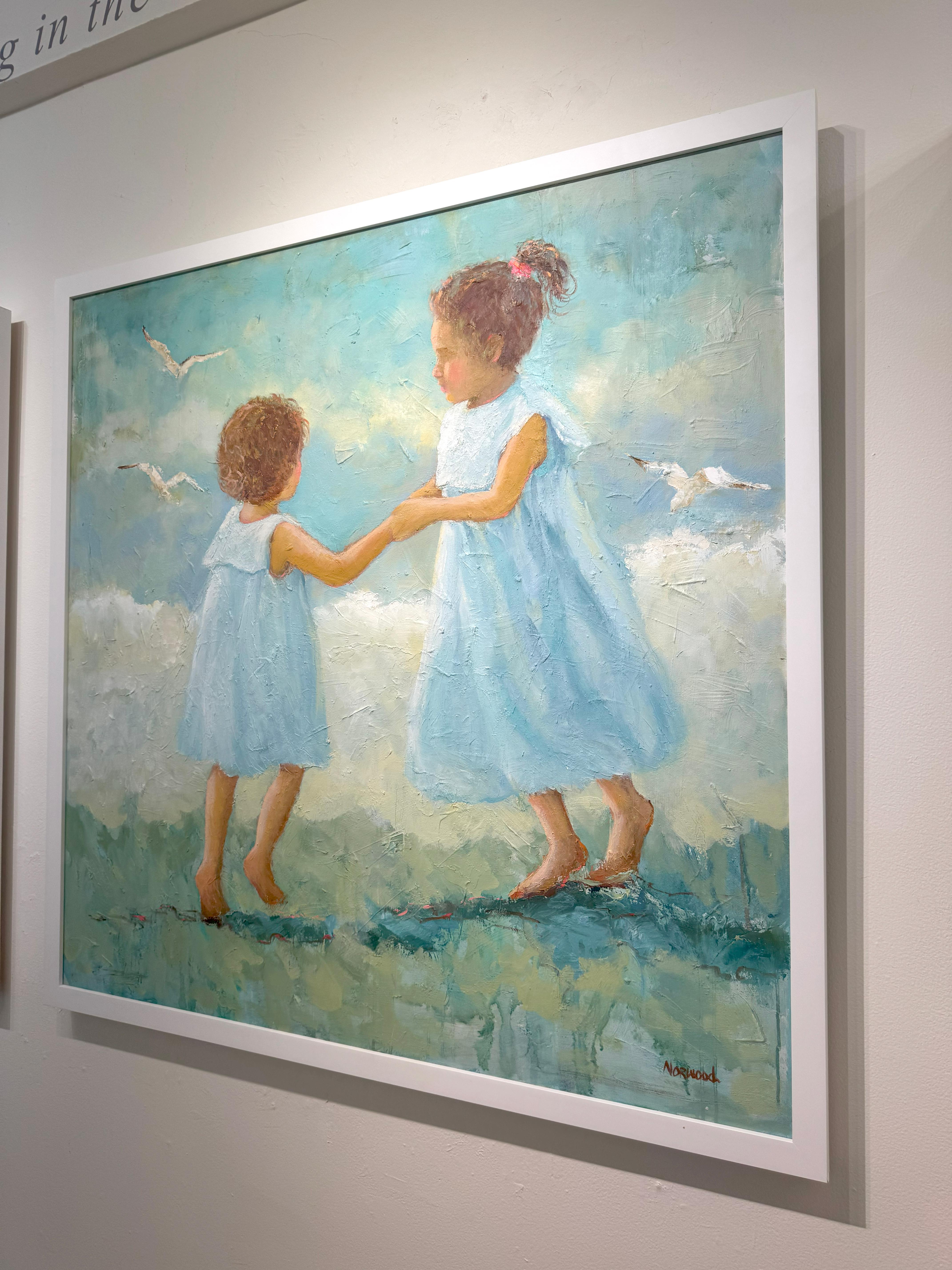 Joyce Norwood, „Dancing with the Tide“, figuratives Ölgemälde auf Leinwand, 48x48 im Angebot 3