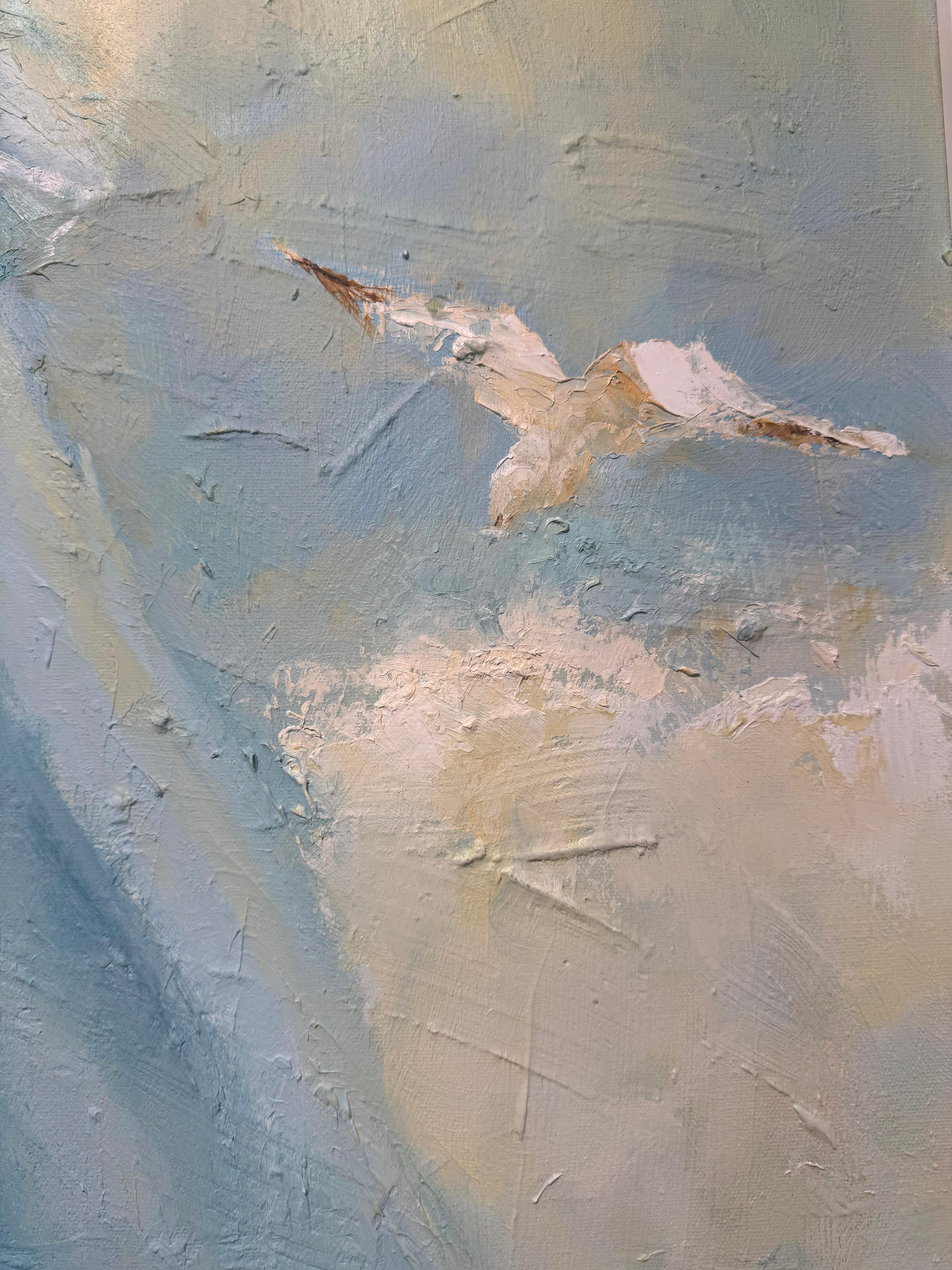 Joyce Norwood, „Dancing with the Tide“, figuratives Ölgemälde auf Leinwand, 48x48 im Angebot 6