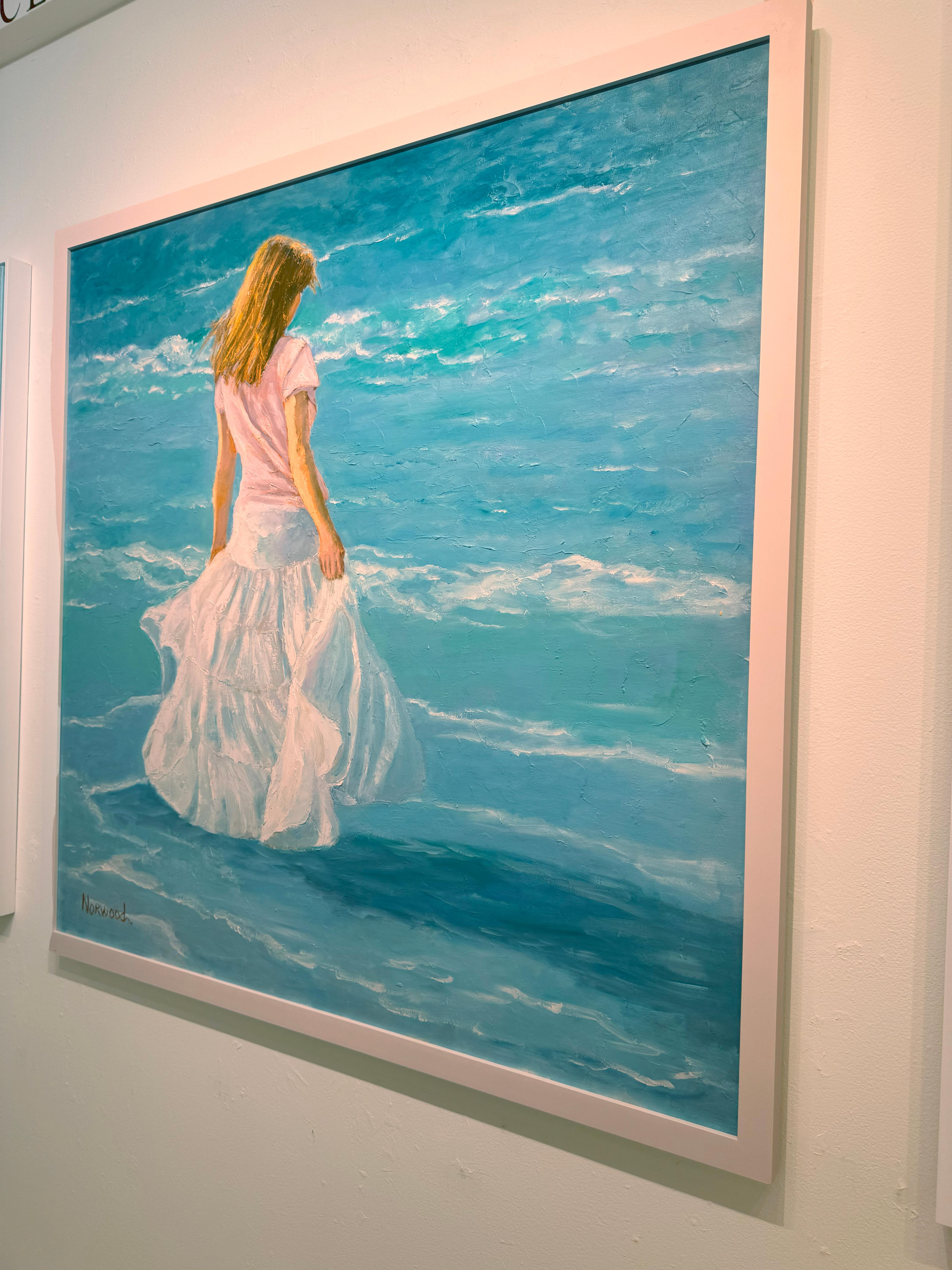 Joyce Norwood, « Kirkting in the Breeze », peinture à l'huile figurative sur toile 48 x 36 en vente 3