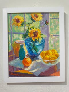 Joyce Norwood, "Summer Arrangement" 20x16 Floral Bouquet Oil Painting on Canvas