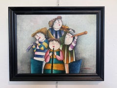 Joyce Roybal Original Painting on Canvas  Musicians  Signed & Framed Artwork