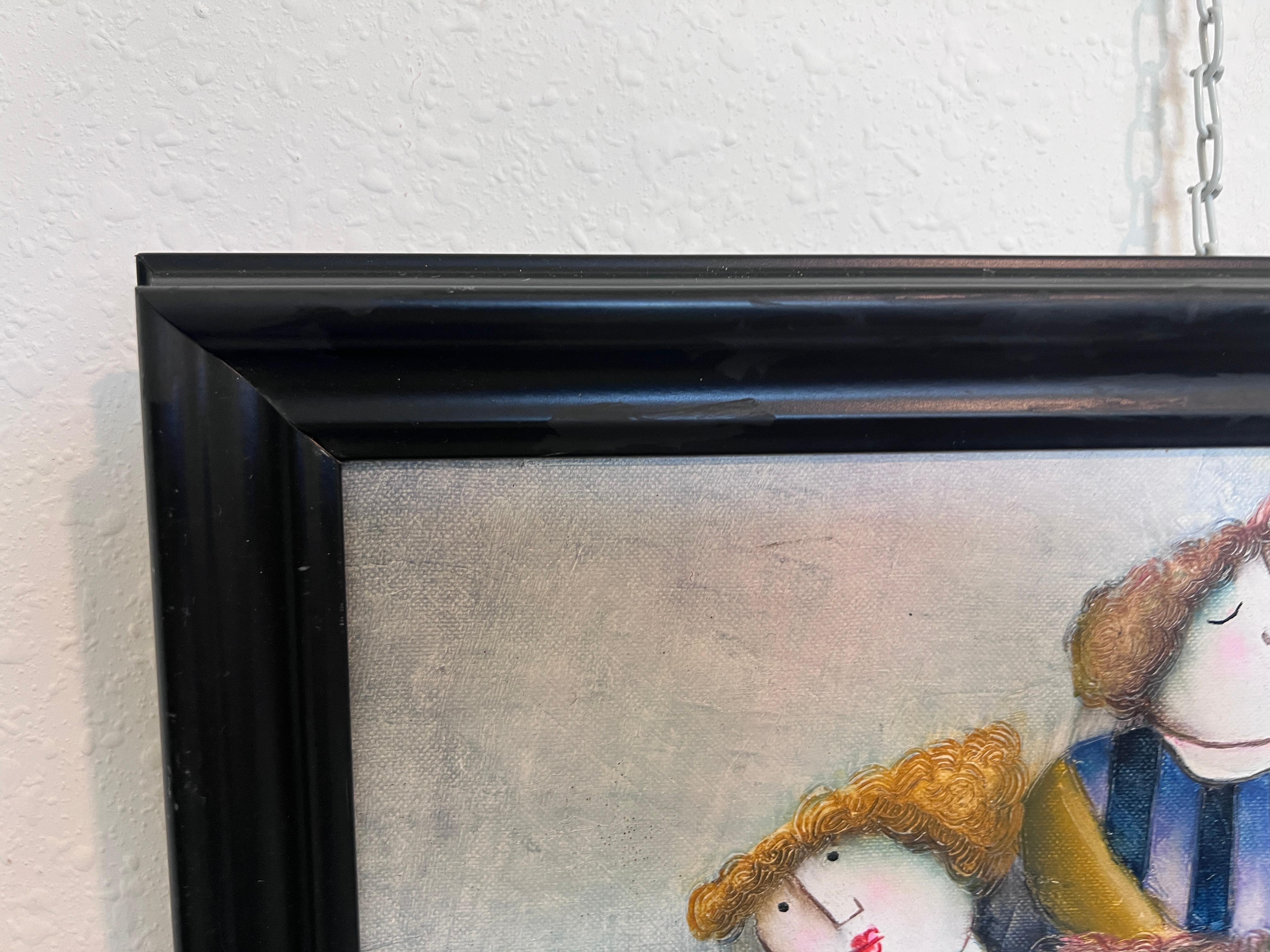 Joyce Roybal Pintura original sobre lienzo  Músicos  Obra de arte firmada y enmarcada 4