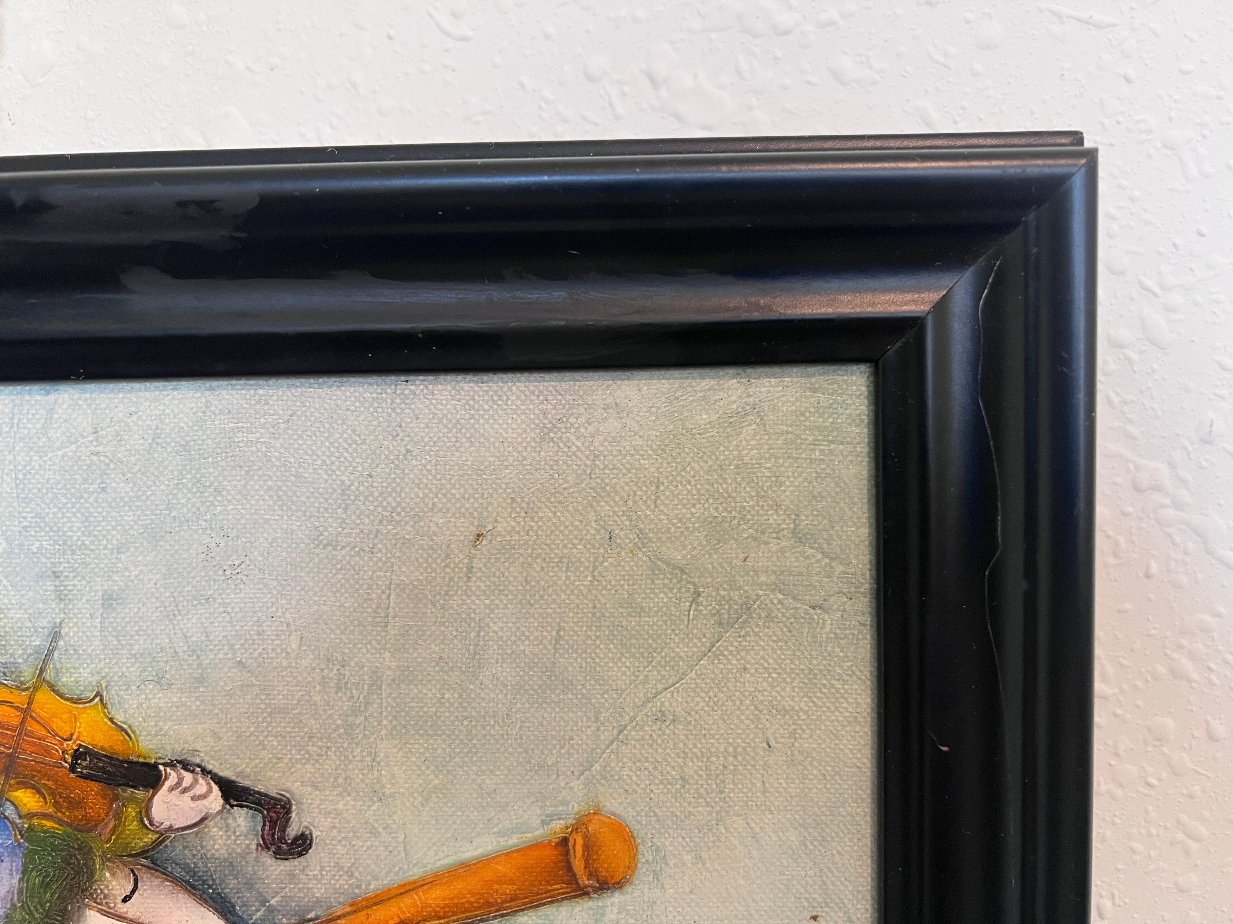 Joyce Roybal Pintura original sobre lienzo  Músicos  Obra de arte firmada y enmarcada 5