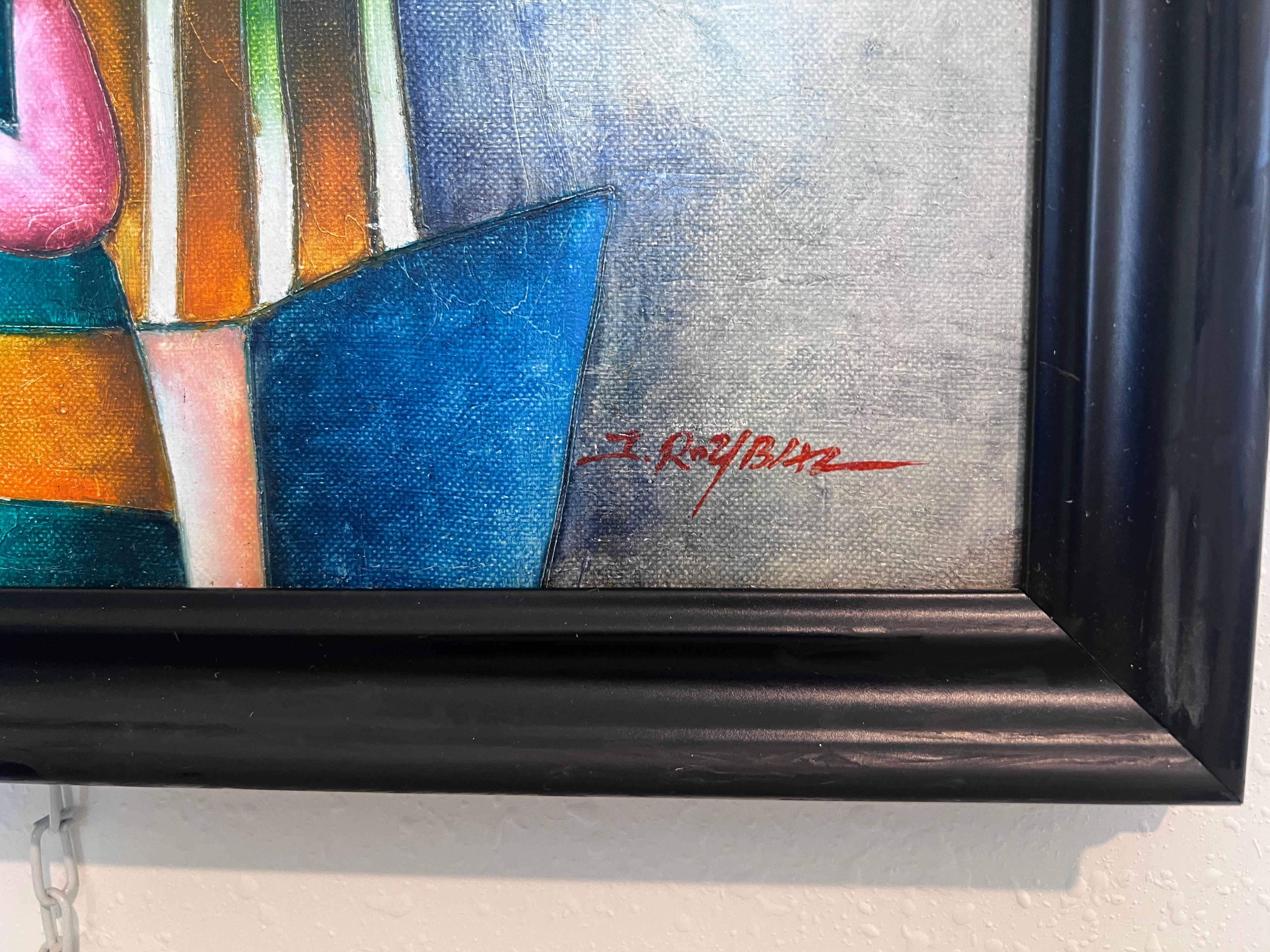 Joyce Roybal Pintura original sobre lienzo  Músicos  Obra de arte firmada y enmarcada 6