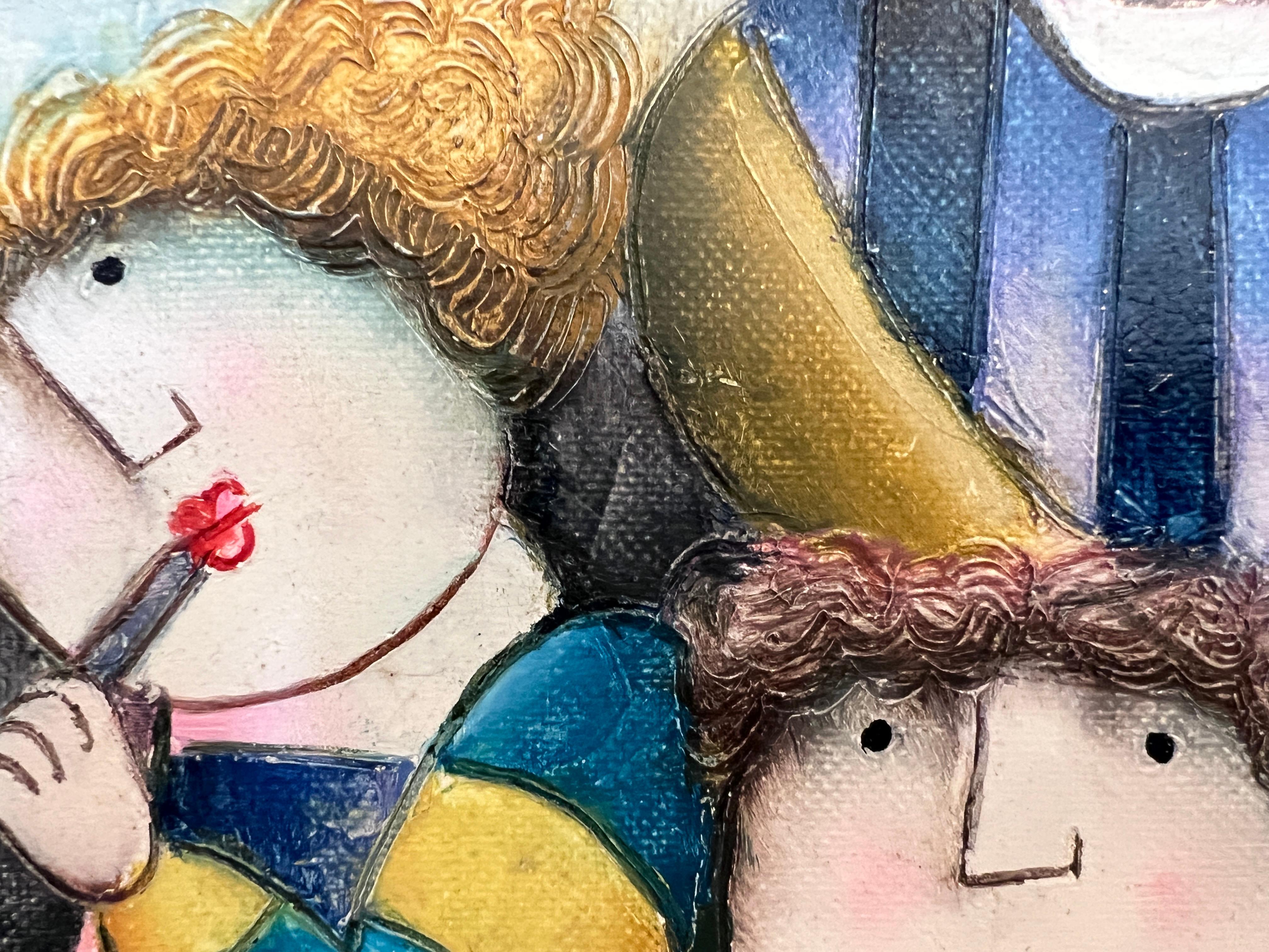 Joyce Roybal Pintura original sobre lienzo  Músicos  Obra de arte firmada y enmarcada 8
