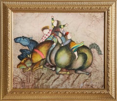 Riders, Modern Oil Painting on Canvas by Joyce Roybal