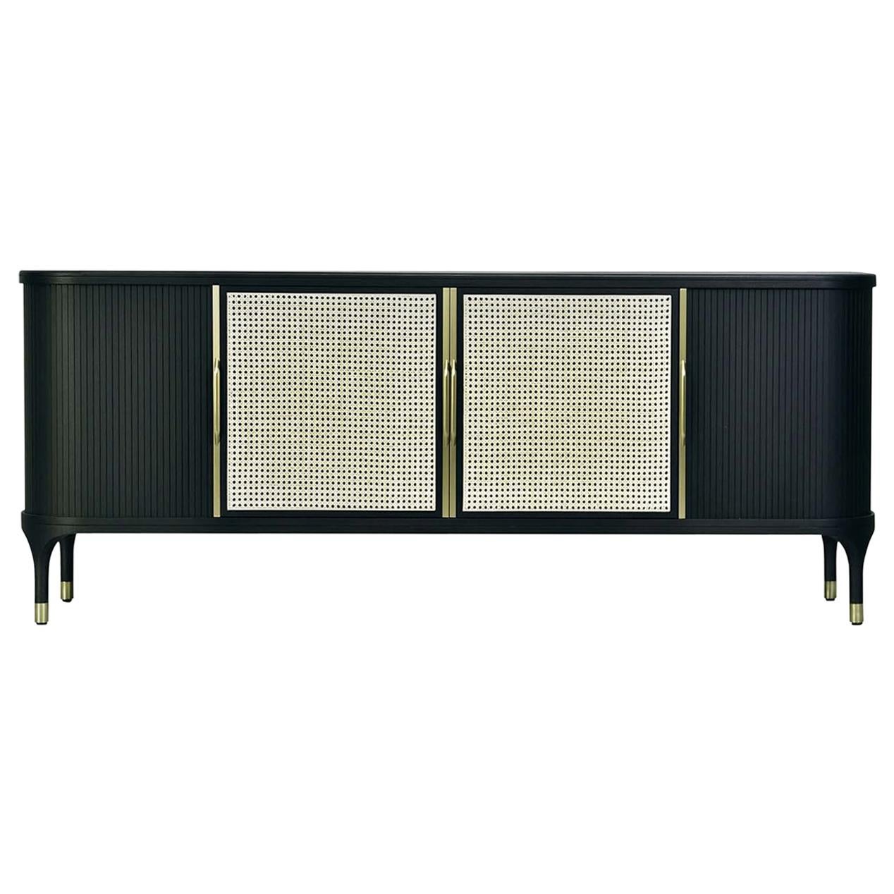 Joyce Sideboard with Woven Vienna Straw For Sale