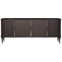 Joyce Sideboards by Morelato, in Ashwood with Sliding Doors and Brass Details