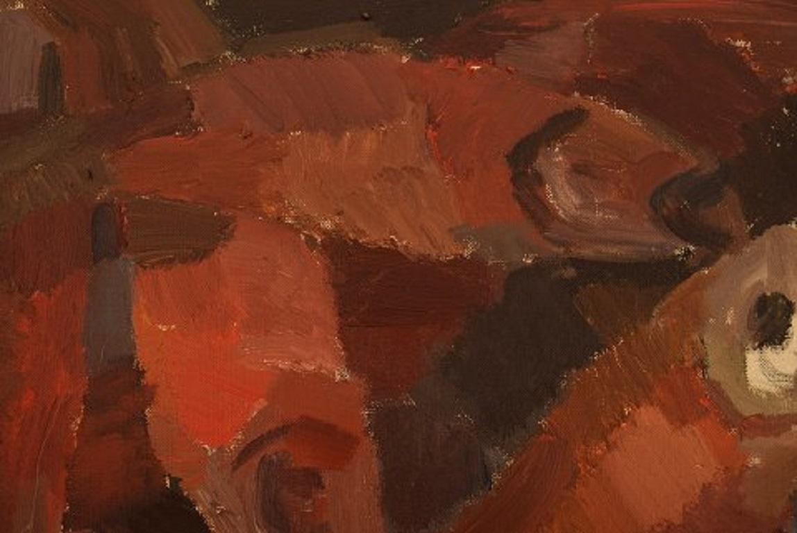 Suédois Huile sur toile Joyce Swanljung, Suède, composition avec poissons en vente