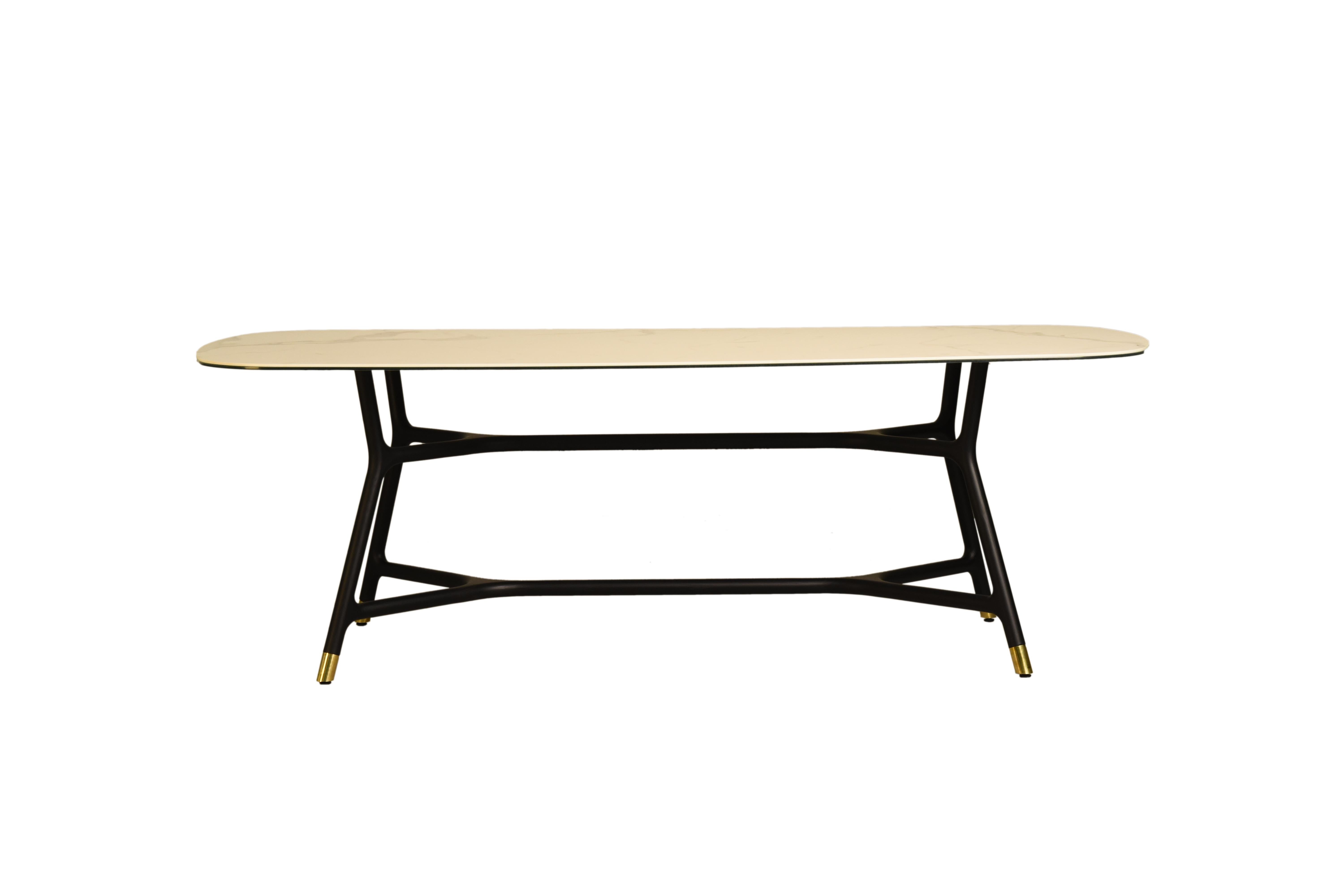 Mid-Century Modern Joyce by Morelato, Table Made of Ash Wood with Marble Gres Top