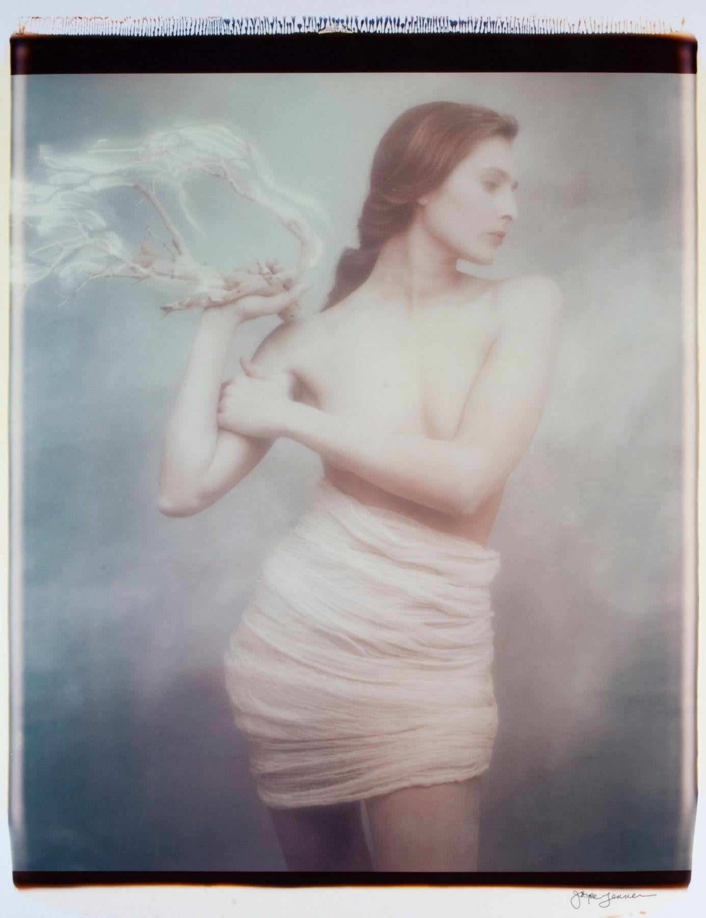 Joyce Tenneson Figurative Photograph – Frau mit beleuchtetem Branch