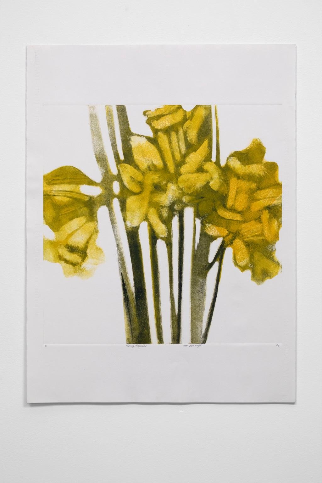 Joyce Tilley Nagel Still-Life Print – Joyce T. Nagel Monodruck „Frühjahr/Daffodils“, signiert, datiert