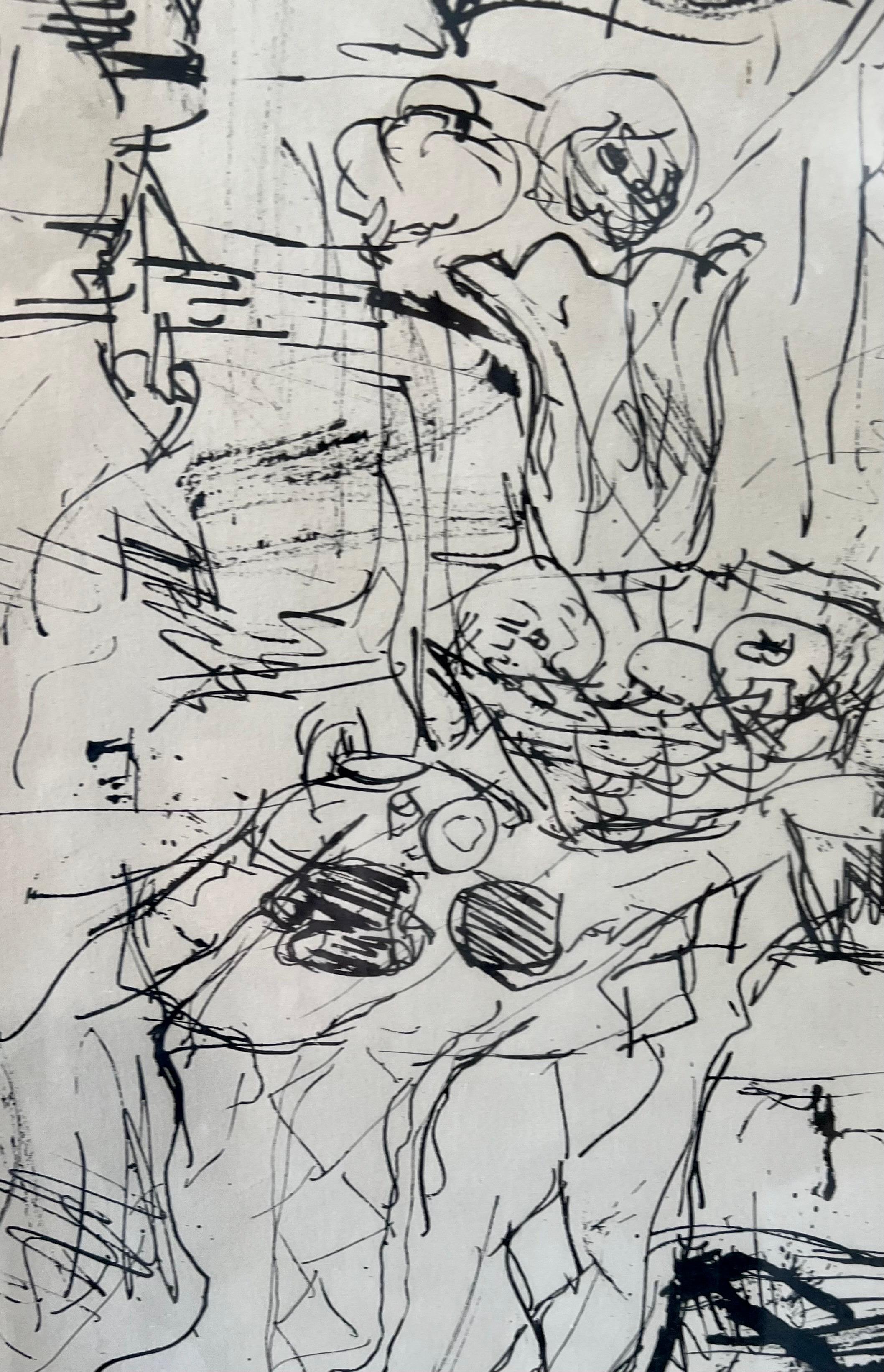 Original California Figurative Abstract Still Life Ink Drawing Joyce Treiman For Sale 3