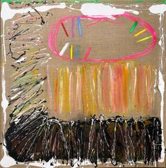 Abstract oil painting, Joyce Weinstein, Country Fields with a Pink