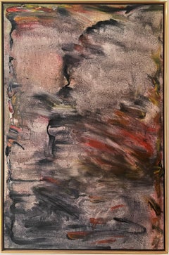 "Stadt-Morgen-Skyscape" 1982 Rosa und Grau Contemporary Oil von Joyce Weinstein