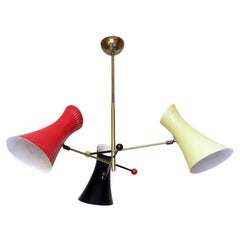 Joyful Italian 1950s Atomic Articulated Chandelier Attributed to Stilnovo