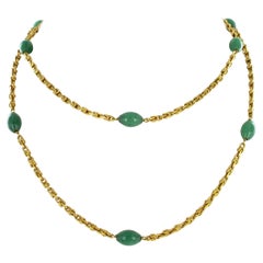Joyful Summer Necklace in 18 Karat Yelow Gold with Aventurine Quartz