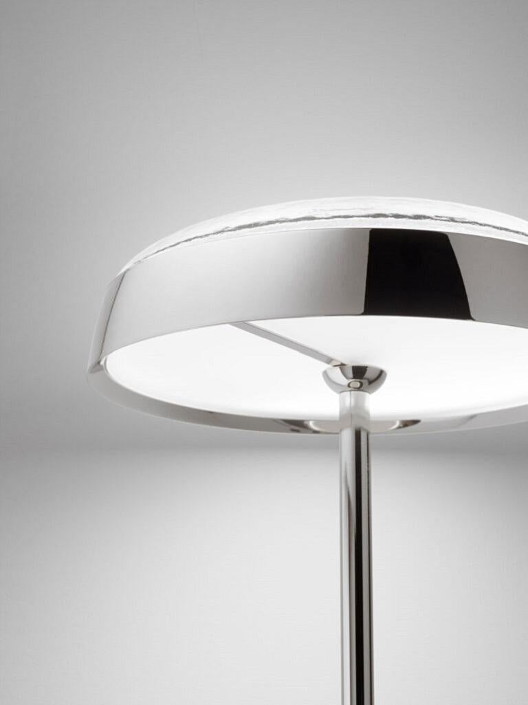 Lámpara de mesa Joza de cristal y cromo pulido by Aggiolight Moderno en venta