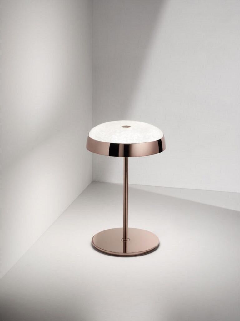 Lámpara de mesa Joza de cristal y cromo pulido by Aggiolight en Nuevo estado para la venta en Geneve, CH