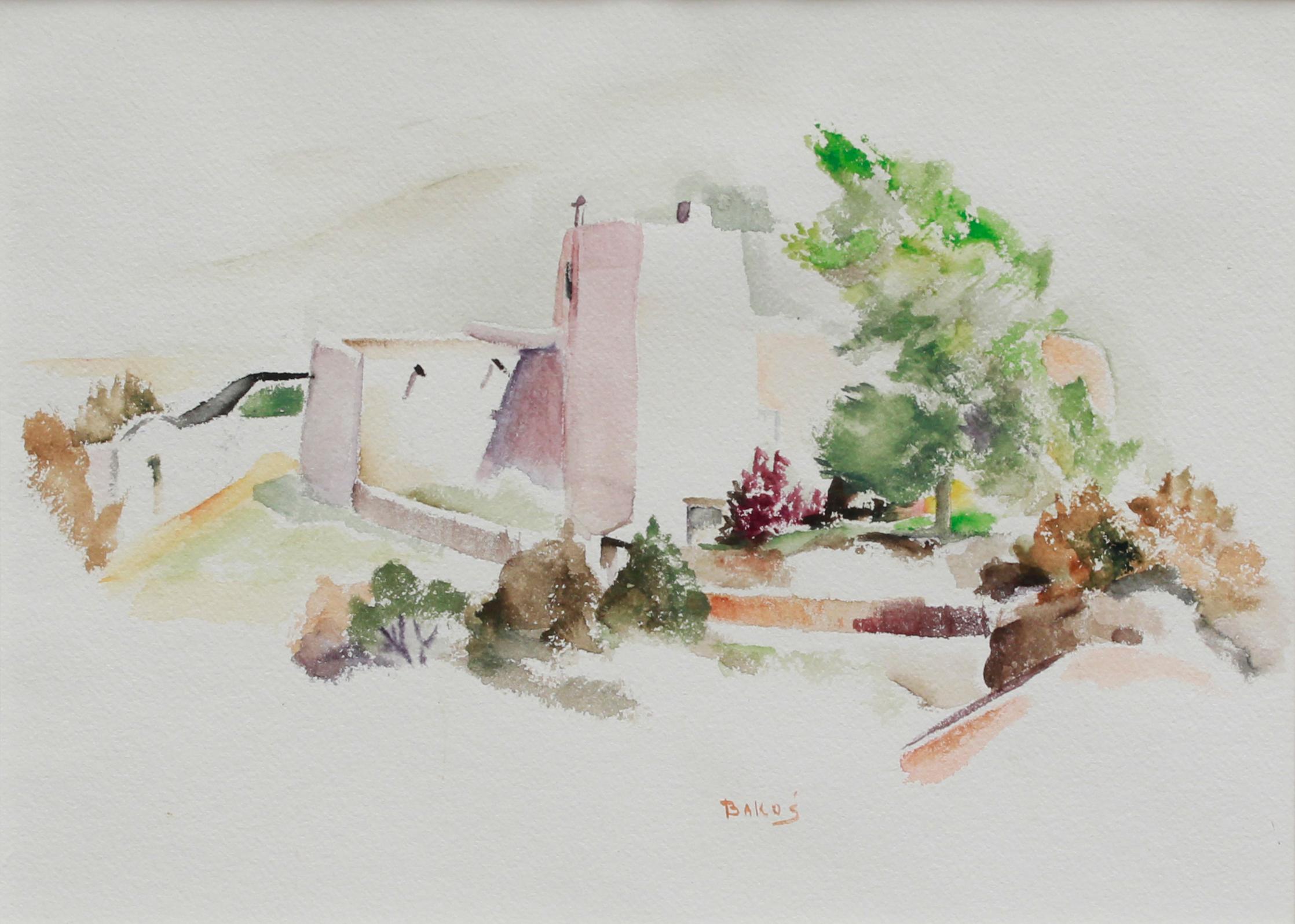 Adobe-Struktur (Impressionismus), Painting, von Jozef Bakos