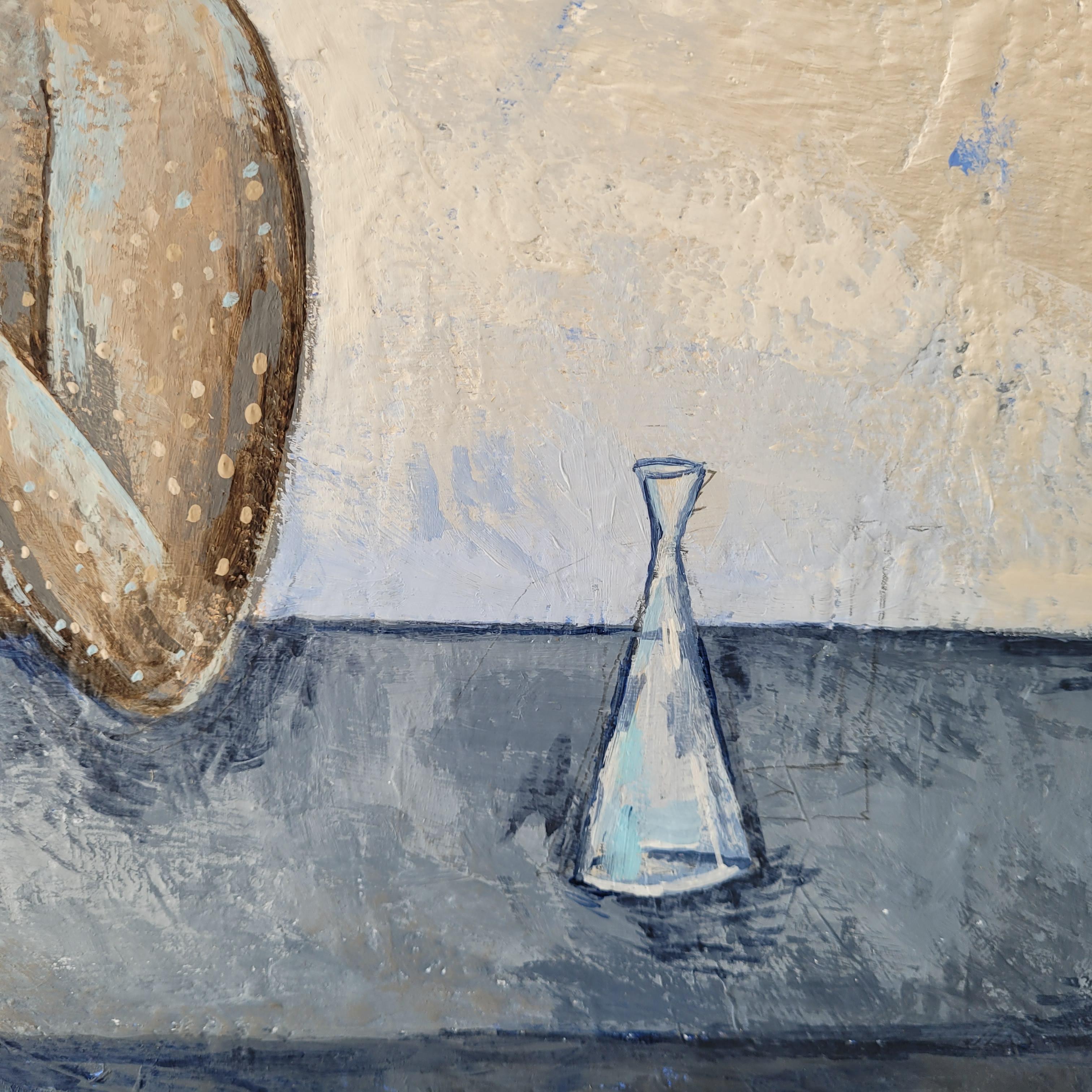 Un Ritual - Siglo XXI, Pintura Acrílica Figurativa Contemporánea, Color Azul en venta 6