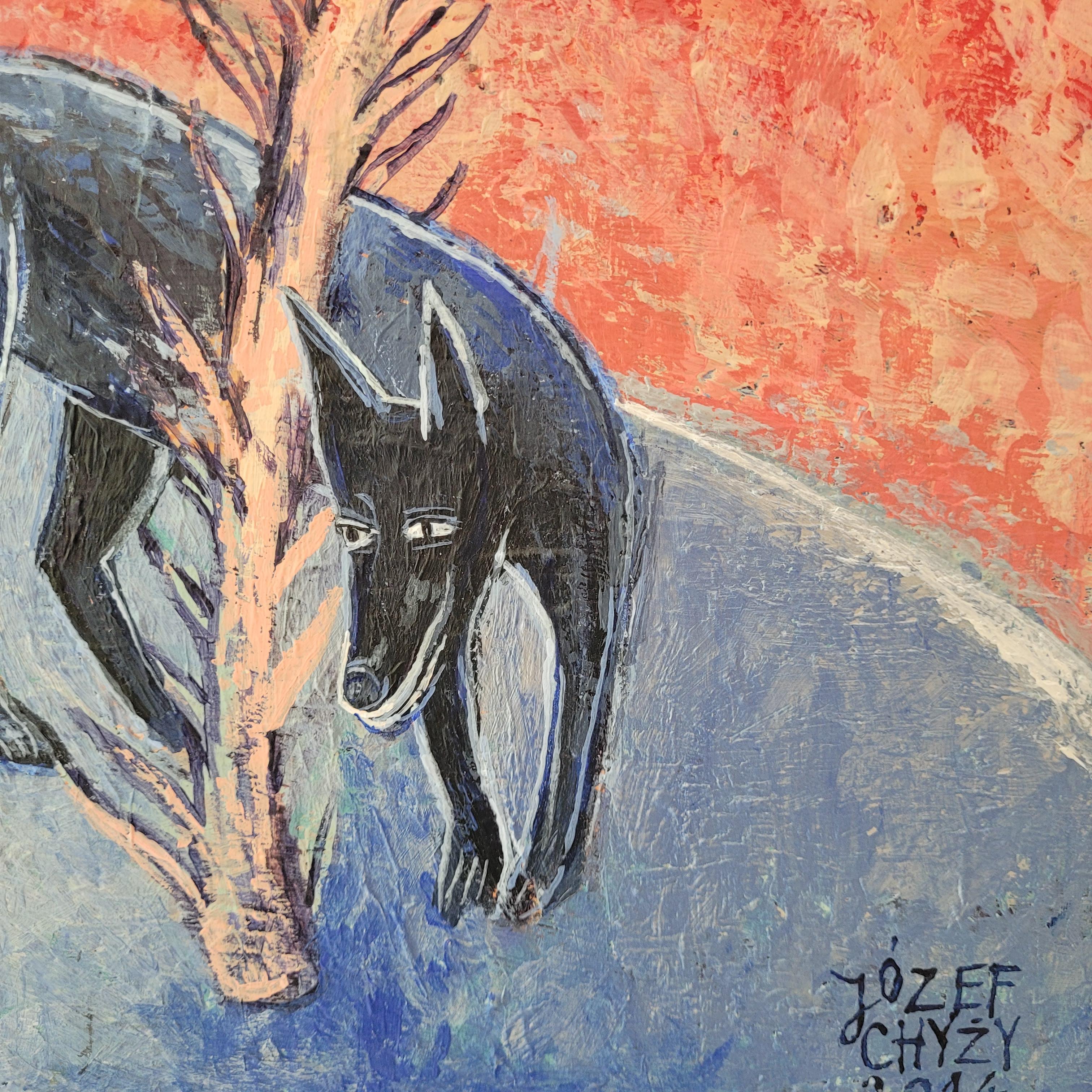Danse - Peinture figurative contemporaine en acrylique, animal, XXIe siècle en vente 5