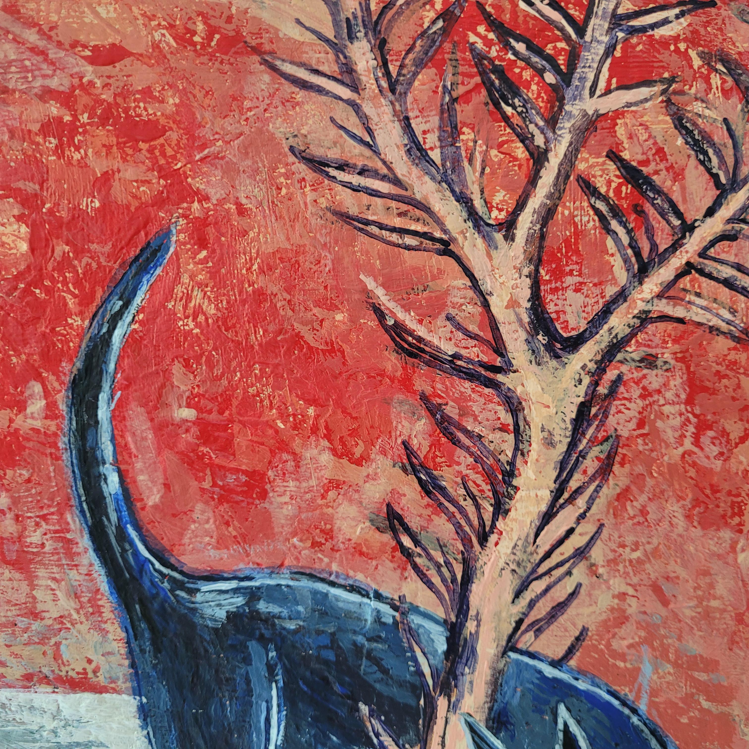 Danse - Peinture figurative contemporaine en acrylique, animal, XXIe siècle en vente 6