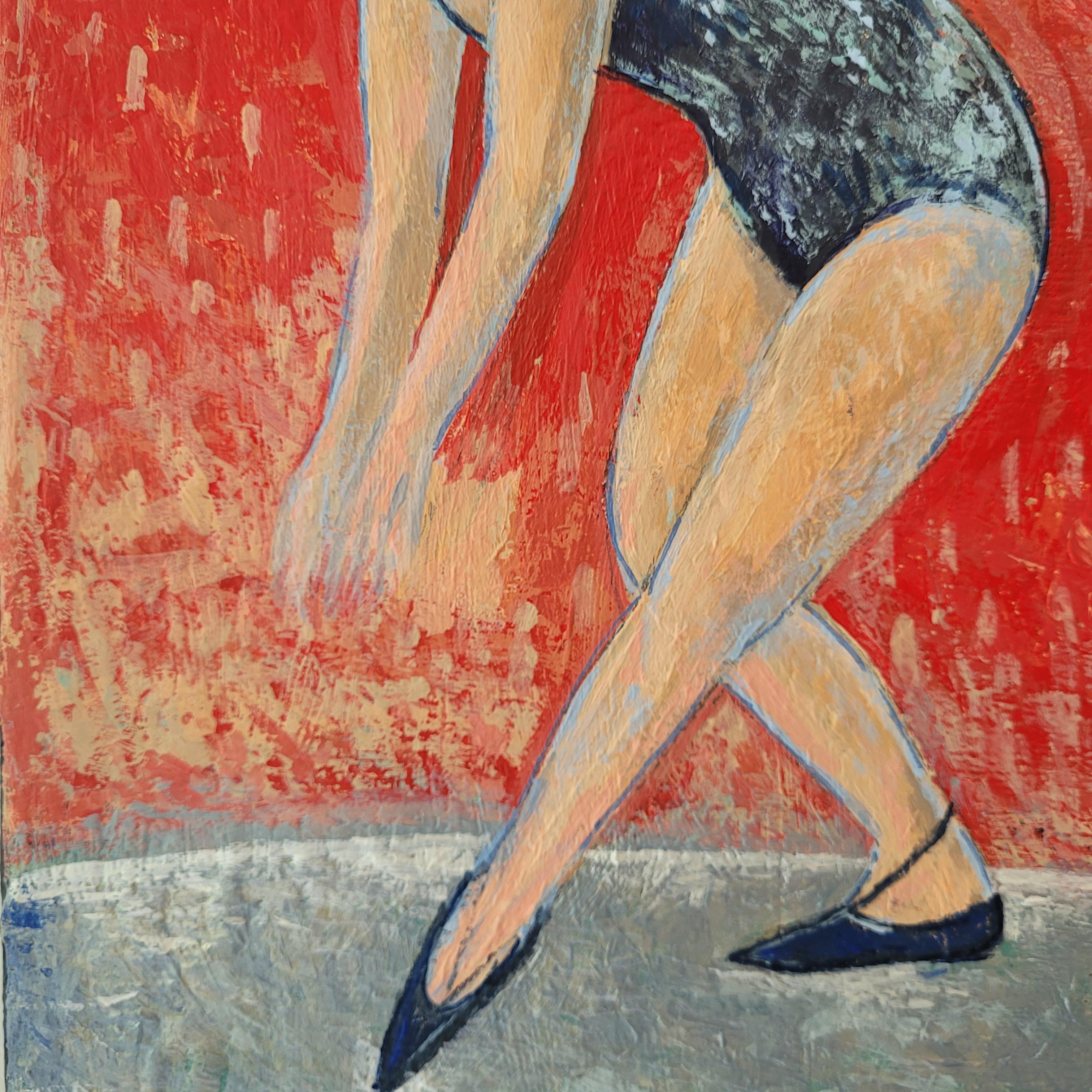 Danse - Peinture figurative contemporaine en acrylique, animal, XXIe siècle en vente 8