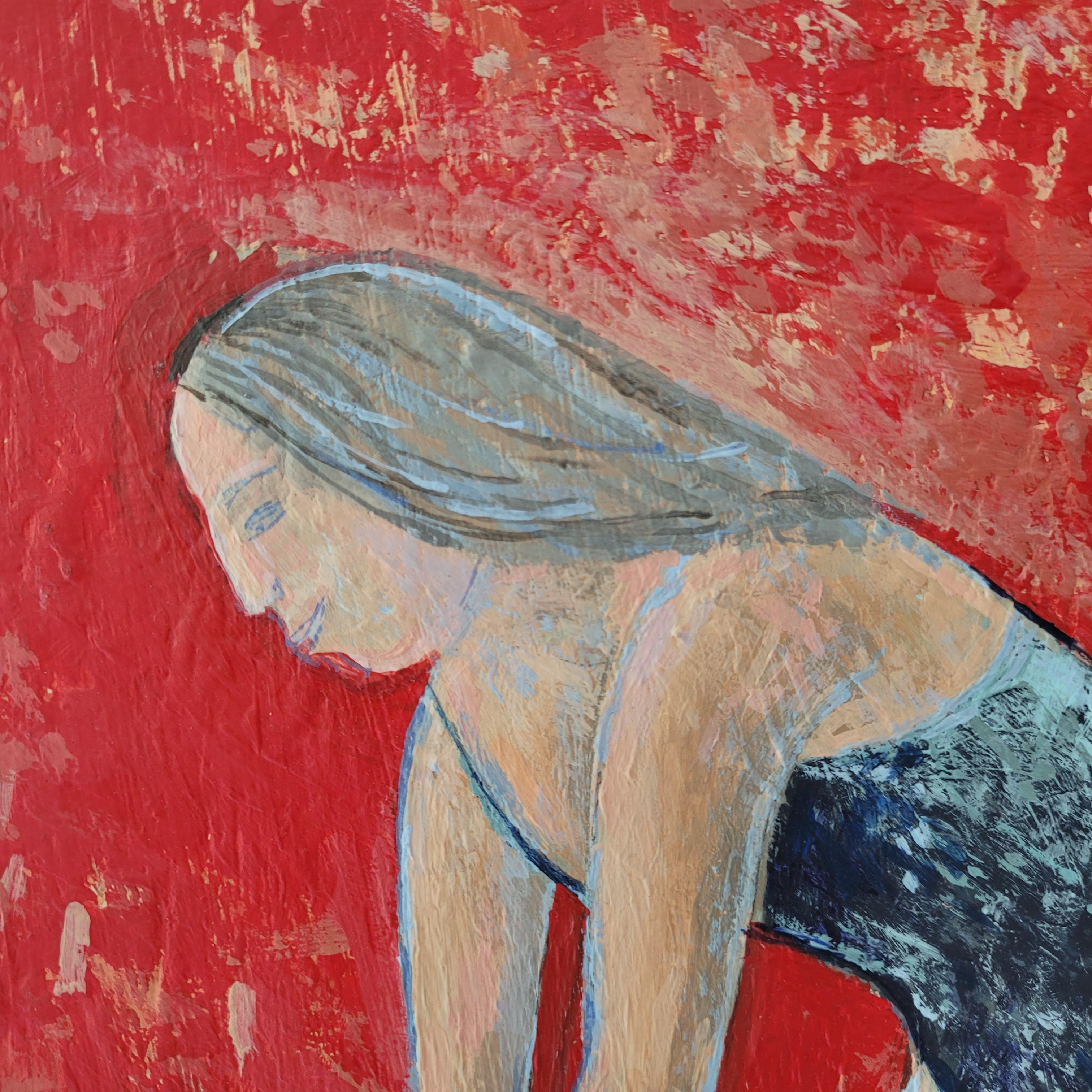 Danse - Peinture figurative contemporaine en acrylique, animal, XXIe siècle en vente 9