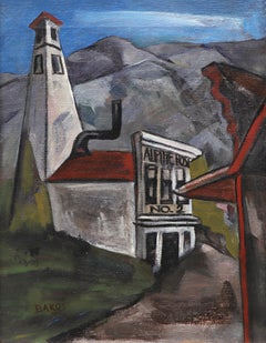 Alpine House No. 2, Georgetown, Colorado, Modernist Landscape Oil Painting