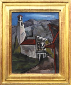 Peinture à l'huile de paysage moderniste, Maison alpine n° 2, Georgetown, Colorado
