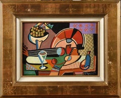 Jozef Popczyk Cubist Art Deco Painting Still Life