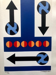 Hungarian Surrealism Pop Art Hebrew Silkscreen Judaica Print Jewish Serigraph