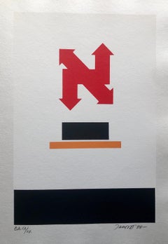 Surrealist Abstract Hebrew Aleph Pop Art Silkscreen Judaica Jewish Serigraph