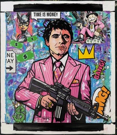 Al Pacino en «Scarface», pintura original sobre lienzo, 76 x 61 cm montada en bastidor